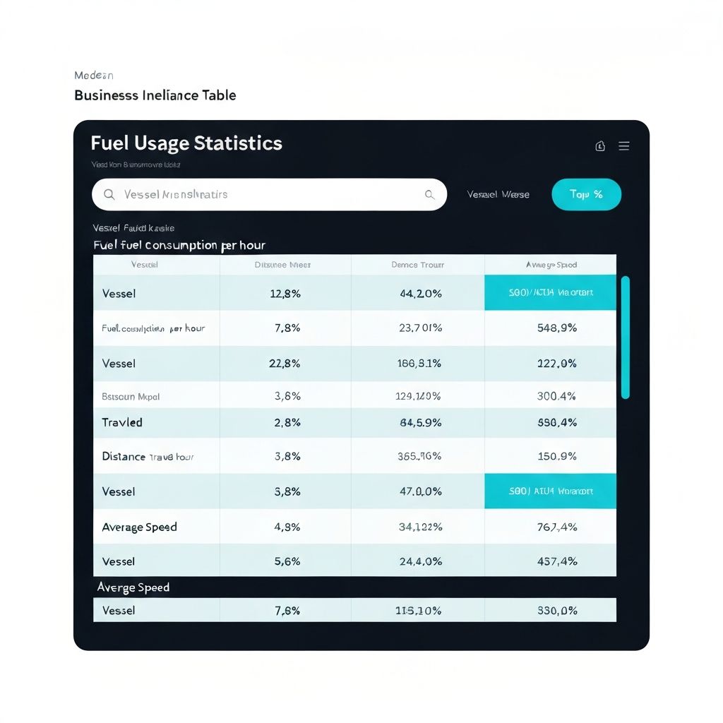 Fuel Usage Distribution Table